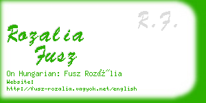 rozalia fusz business card